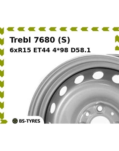 Колесный диск Trebl 7680 (S) 6xR15 ET44 4*98 D58.1