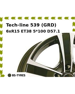 Колесный диск Tech Line Tech-line 539 (GRD) 6xR15 ET38 5*100 D57.1 Tech line