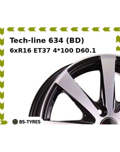 Колесный диск Tech Line Tech-line 634 (BD) 6xR16 ET37 4*100 D60.1 Tech line