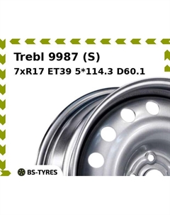 Колесный диск Trebl 9987 (S) 7xR17 ET39 5*114.3 D60.1