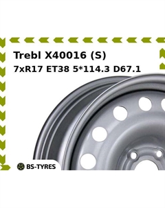 Колесный диск Trebl X40016 (S) 7xR17 ET38 5*114.3 D67.1