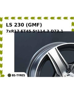 Колесный диск LS 230 (GMF) 7xR17 ET45 5*114.3 D73.1 Ls