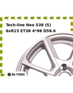 Колесный диск Tech Line Tech-line Neo 538 (S) 6xR15 ET38 4*98 D58.6 Tech line