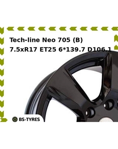 Колесный диск Tech Line Tech-line Neo 705 (B) 7.5xR17 ET25 6*139.7 D106.1 Tech line