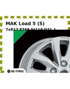 Колесный диск MAK Load 5 (S) 7xR17 ET68 5*118 D71.1 Mak