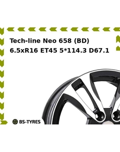 Колесный диск Tech Line Tech-line Neo 658 (BD) 6.5xR16 ET45 5*114.3 D67.1 Tech line