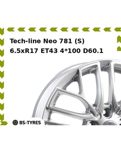 Колесный диск Tech Line Tech-line Neo 781 (S) 6.5xR17 ET43 4*100 D60.1 Tech line