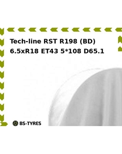Колесный диск Tech Line Tech-line RST R198 (BD) 6.5xR18 ET43 5*108 D65.1 Tech line