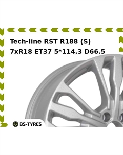 Колесный диск Tech Line Tech-line RST R188 (S) 7.0xR18 ET37 5*114.3 D66.5 Tech line