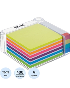 Набор в диспенсере (стикеры 76x76 мм 6 цветов, бумажные закладки 76x14 мм 4 цвета) Attache selection
