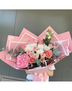 Букет Восторг (гортензия, розы, хризантемы) Fleur de fee цветочная фея