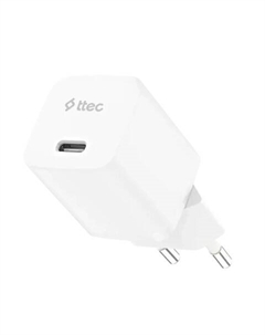 Зарядное устройство сетевое TTEC 2SCG20LB SmartCharger GAN 20W USB-C PD Travel Fast Charger с кабелем USB-C-Lightning. Длина кабеля: 150см. Цвет: белы Ttec