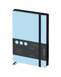 Ежедневник недатированный, кожзам, "Instinct" B6 136 л, черный/аквамарин, с резинкой Berlingo