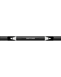 Маркер для скетчинга "Sketcher" GG485 c кистью и скошенным пером green grey 1 Molotow