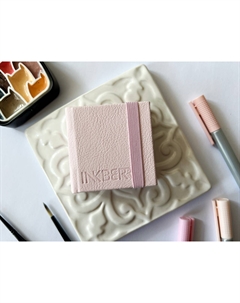 Скетчбук для акварели 5х5 см 30 л 230 г 50% хлопка, розовый Inkberry