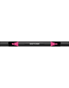 Маркер для скетчинга "Sketcher" P165 c кистью и скошенным пером shock pink Molotow