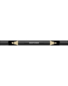 Маркер для скетчинга "Sketcher" K435 c кистью и скошенным пером sahara Molotow