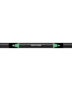 Маркер для скетчинга "Sketcher" G360 c кистью и скошенным пером emerald middle Molotow