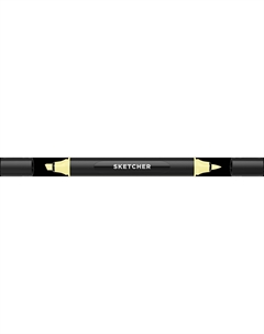 Маркер для скетчинга "Sketcher" K400 c кистью и скошенным пером hemp light Molotow