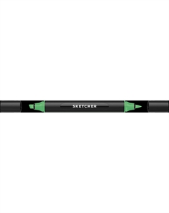Маркер для скетчинга "Sketcher" YG395 c кистью и скошенным пером leaf green Molotow