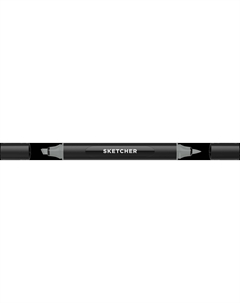 Маркер для скетчинга "Sketcher" GG500 c кистью и скошенным пером green grey 4 Molotow