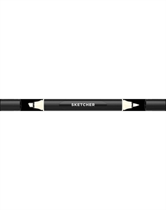 Маркер для скетчинга "Sketcher" Y005 c кистью и скошенным пером pale yellow Molotow