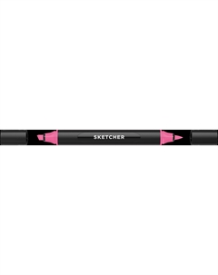 Маркер для скетчинга "Sketcher" P160 c кистью и скошенным пером shock pink middle Molotow