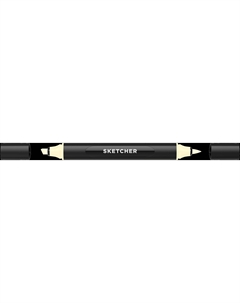Маркер для скетчинга "Sketcher" Y015 c кистью и скошенным пером canary yellow Molotow