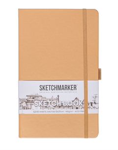 Блокнот для зарисовок 13*21 cм 80 л 140 г, обложка Капучино Sketchmarker