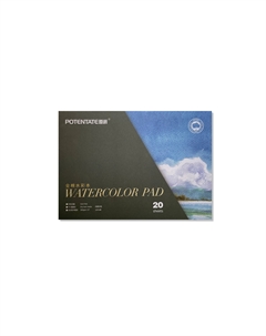 Альбом-склейка для акварели 19,5х27 см 20 л 300 г 100% хлопок, среднее зерно Potentate