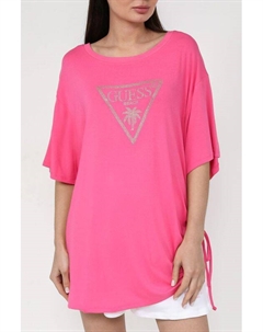 Футболка из вискозы с логотипом из страз Guess