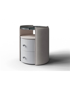 Тумба Line (Ткань/Массив Manhattan Цветочный белый/Белая эмаль) 45x40 Verda