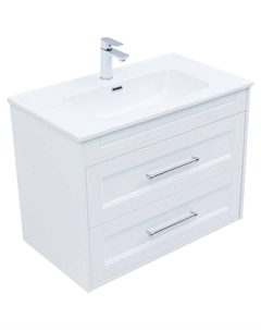 Тумба под раковину Бостон New 80 см 00306368 белый сатин, подвесная Aquanet