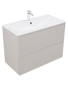 Тумба под раковину Арт 87 см 00343968 бежевая, подвесная Aquanet