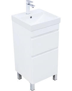 Тумба под раковину Слим 40 см 00346040 белый сатин, напольная Aquanet