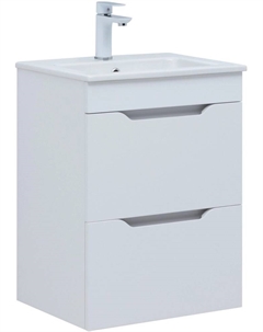 Тумба под раковину Практика 50 00347914 белый глянец, подвесная Aquanet