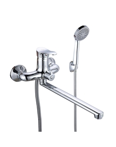 Смеситель для ванны РМС SL хром однорычажный с длинным изливом с лейкой (SL86-006E) Рмс