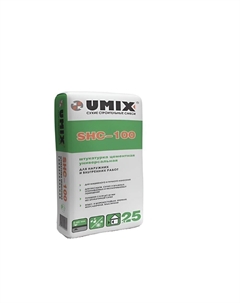 Штукатурка цементная SHC-100 универсальная 25 кг Umix