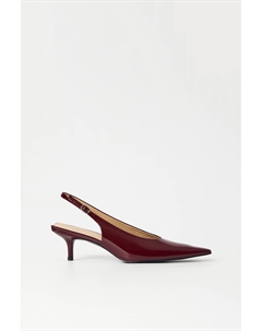 Туфли из лакированой кожи с открытой пяткой бордового цвета 2mood
