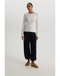 Лонгслив из шерсти с добавлением кашемира молочного цвета 2mood