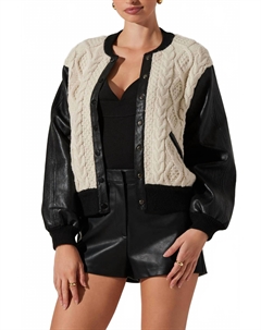 Финн контрастная бомбер, кремовый Astr