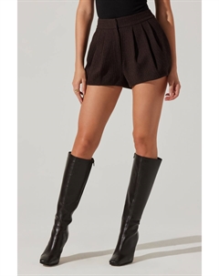 Сорин Шорты плиссированные из шерстяной смеси в коричневом цвете Astr