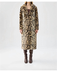 Длинное пальто в леопардовом принте Unreal fur