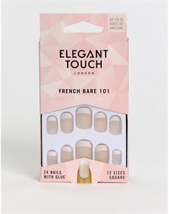 Накладные ногти средней длины Французский маникюр 101 Elegant touch