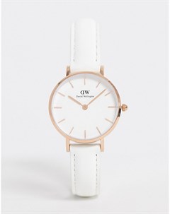 Часы с корпусом цвета розового золота и белым ремешком Petite Bondi 28 мм Daniel wellington