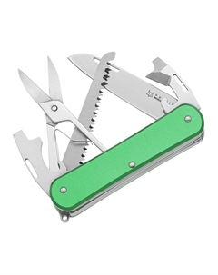 Складной нож многофункциональный Vulpis Large, сталь N690, рукоять алюминий, зеленый Fox
