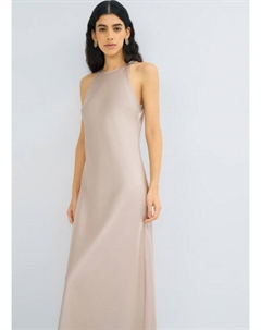 Сатиновое платье макси, Бежевый Ostin