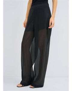 Полупрозрачные брюки из органзы, Черный Ostin