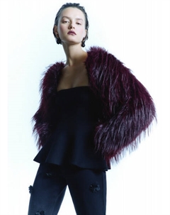 Укороченная шуба из искусственного меха, Фиолетовый Ostin