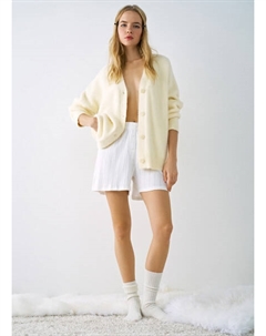 Пижамные шорты из ажурного трикотажа, Белый Ostin